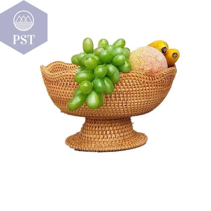 Rattan Fruit Baskets Wicker Storage Bowls Natural Woven Serving Basket Bowls Decorative Baskets for Kitchen Counter Organizing - Property & Safety Tradings