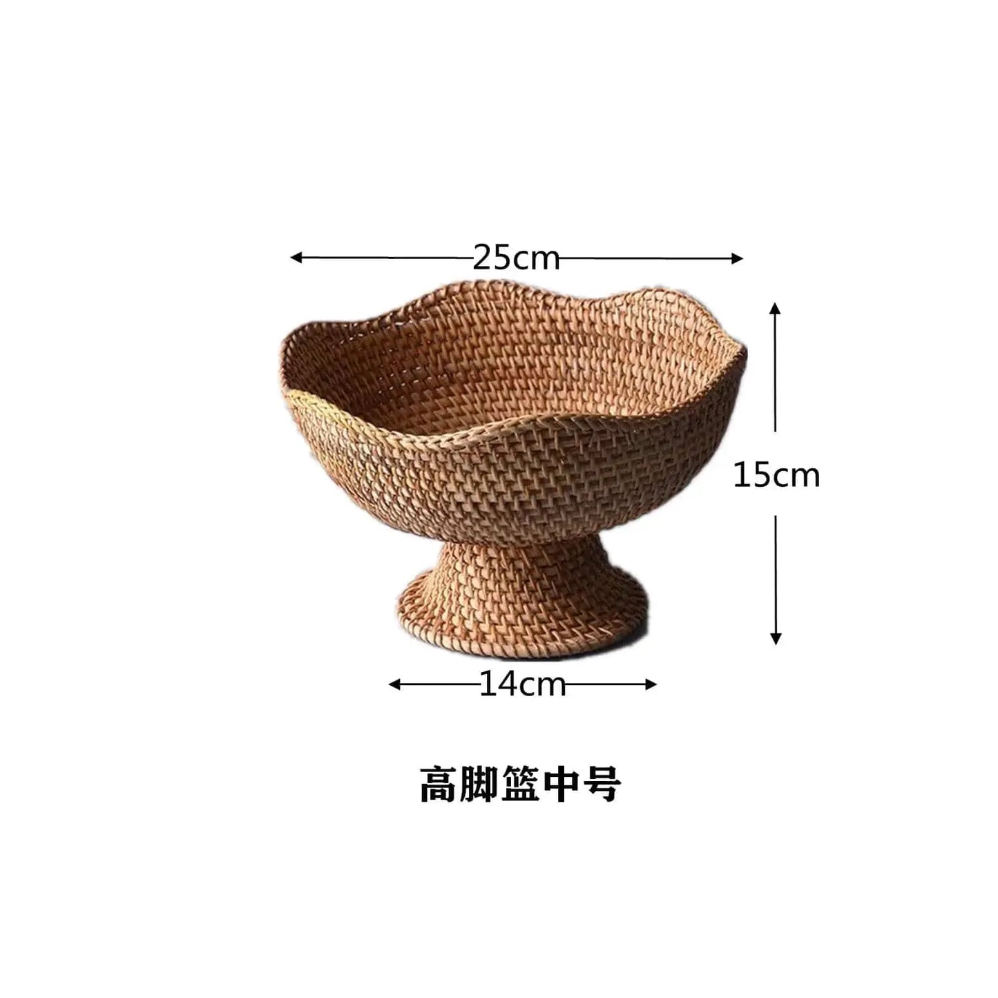 Rattan Fruit Baskets Wicker Storage Bowls Natural Woven Serving Basket Bowls Decorative Baskets for Kitchen Counter Organizing - Property & Safety Tradings