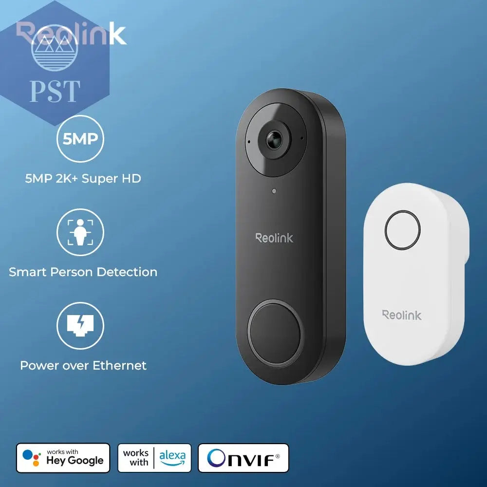 Reolink 2K+ Video-Türklingel, Smart Home, Video-Gegensprechanlage, Menschenerkennung, Unterstützt Alexa-Türklingel Mit Glockenspiel, WLAN Oder Poe-Optionen PST PS Tradings  PST PS Tradings  PST PS Tradings