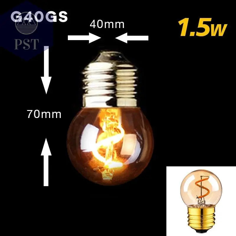 Retro Dimmable LED Edison Bulb E27 3W Gold Spiral Filament ST64 G125 Ampoule LED Lamp Incandescent Chandelier Decorative Lightin       PST PS Tradings