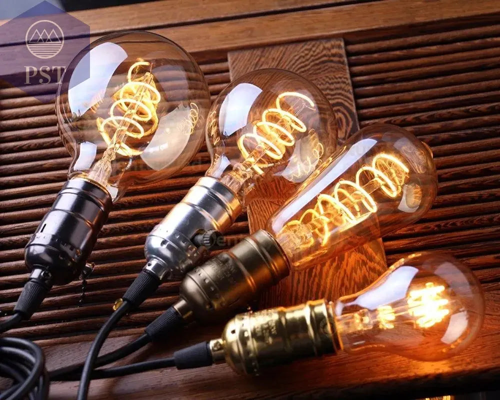 Retro Dimmable LED Edison Bulb E27 3W Gold Spiral Filament ST64 G125 Ampoule LED Lamp Incandescent Chandelier Decorative Lightin       PST PS Tradings