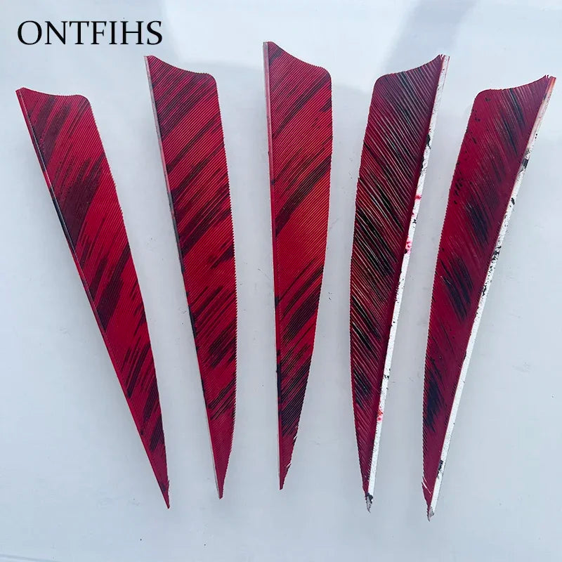 25 Pcs 4 Inch Hunting Arrow Feather Shield Cut Archery Real Turkey Cut Fetches Feathers for Arrows DIY - Property & Safety Tradings