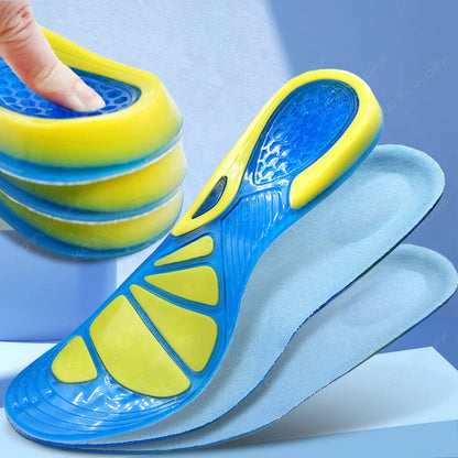 Silicone Gel Orthotic Insoles Honeycomb Heel Shock Absorption Sports Running Comfortable Soft Insoles Relieve Foot Pain Insert