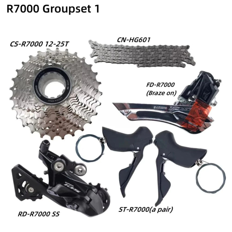 Shimano 105 R7000 Groupset Road Bike Bicycle Set CS-R7000 12-25T/11-34T/11-32T/11-30T/11-28T CN-HG601 ST-R7000 RD-R7000 FD-R7000 - Property & Safety Tradings