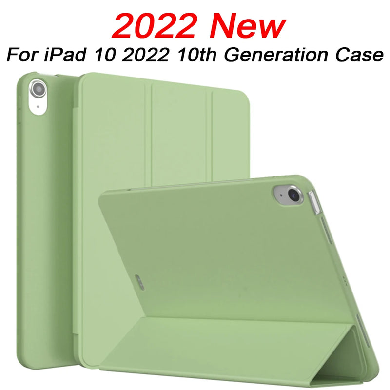 Slim Case for Apple iPad 10 10th generation 10.9 ich 2022 A2757 A2777 A2696 Silicon Leather Smart Cover with Auto Sleep Wake - PST PS Tradings