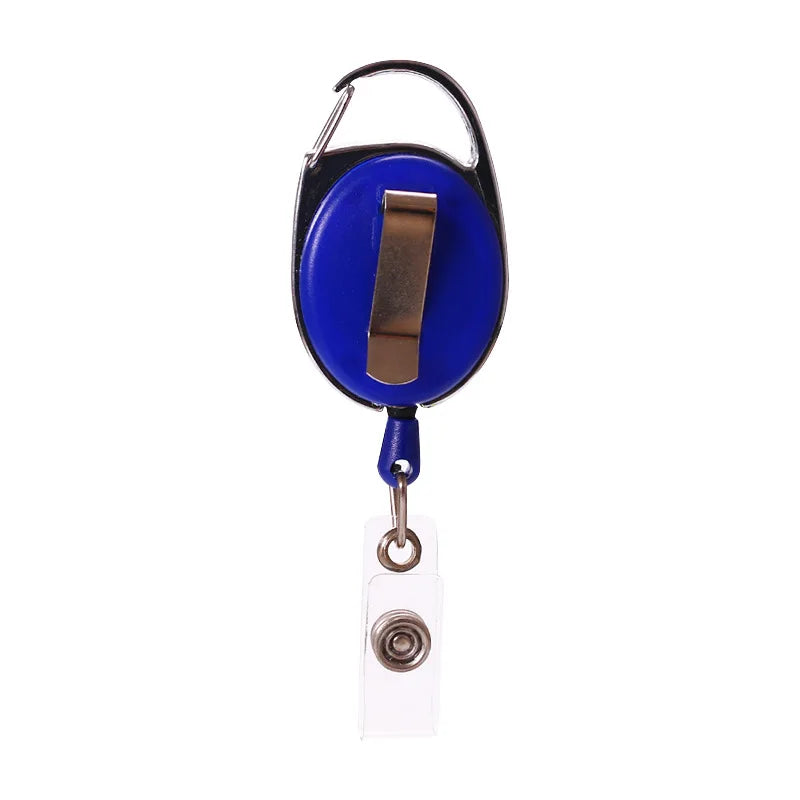 1pc Retractable Pull Key Ring ID Badge Holder Name Tag Card Holder Recoil Reel Belt Clip Gift Office Supplies - PST PS Tradings