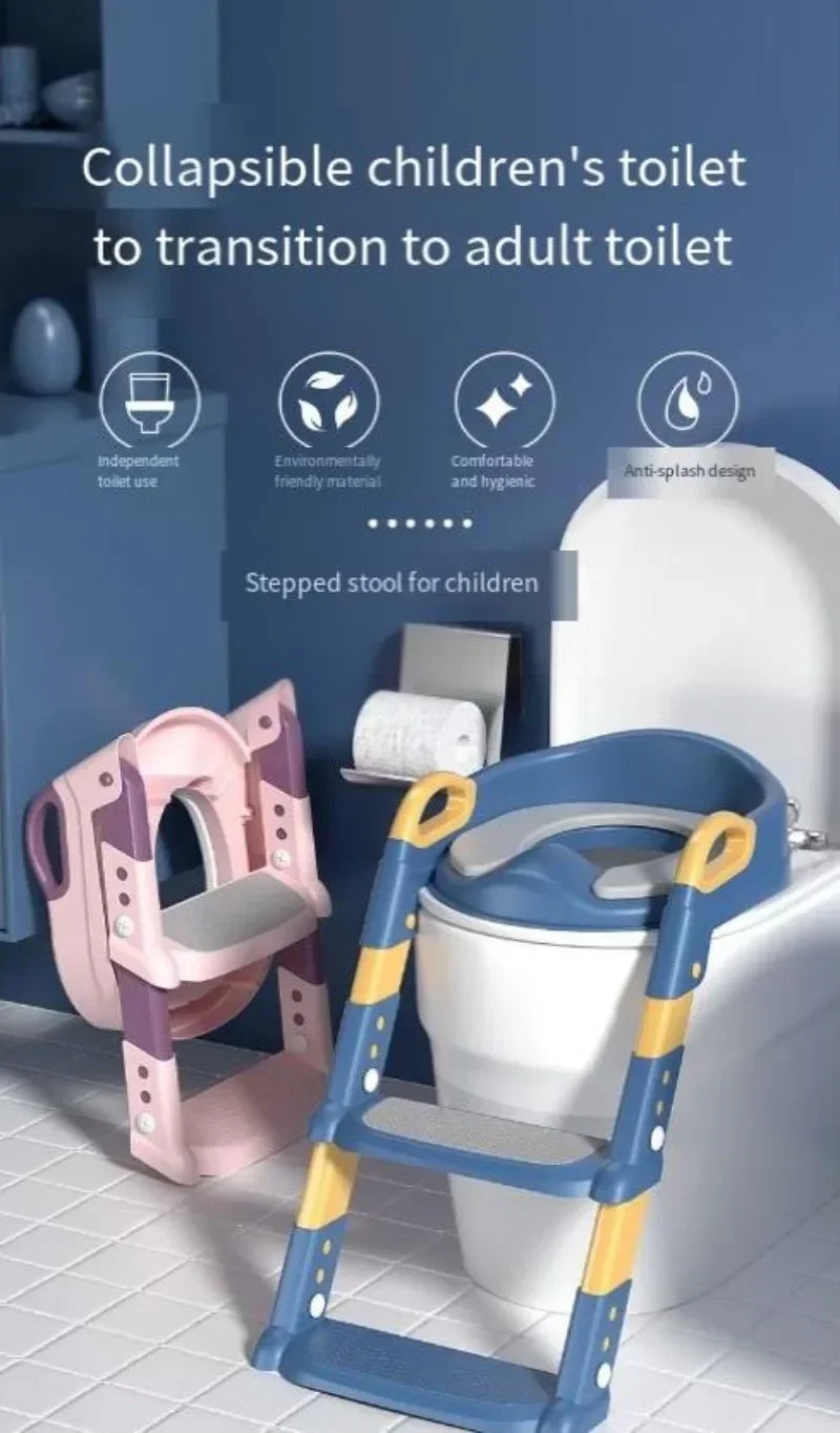 Children's Toilet Step Bathroom Baby Toilet Seat Stand Household Foldable Grab Bars Children's Toilet Seat Auxiliary Step Stand - PST PS Tradings