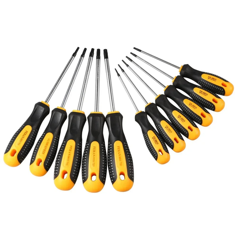 1Set Chrome vanadium steel Torx Screwdriver Set with Hole Magnetic T5-T30Screw Driver Set Kit for Telephone Repair Hand Tool Set