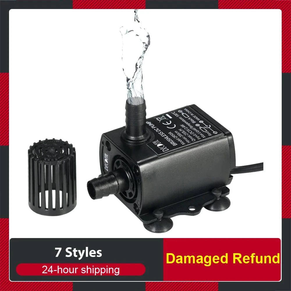 Mini USB Water Pump Ultra-quiet Brushless Submersible Fountain Aquarium Waterproof Circulating 300L/H Lift Water Pump 5V 4.8W - PST PS Tradings