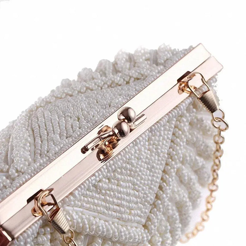 Evening Bags Women Clutch Evening Clutch Bags Wedding Bridal Handbag Pearl Beaded Fashion Shell Chain Party Bags LI-383 - Property & Safety Tradings