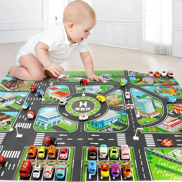 Road Mat Children Traffic Car Map Boy Girls Educational Toy Road Carpet Playmat For Baby Mats Cartoon City Rug Kids Toys Games - PST PS Tradings