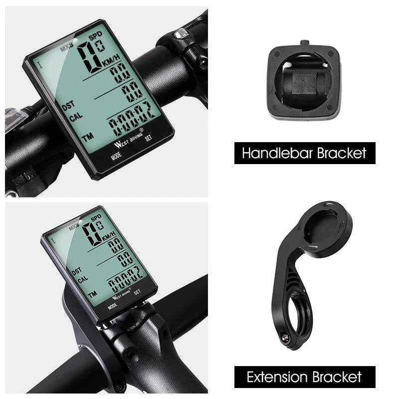 WEST BIKING 2.8 inch Bicycle Computer Large Screen Speedometer Wireless Wired Waterproof Sensor Cycling Odometer Bike Computer - PST PS Tradings