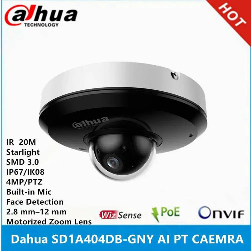 Dahua SD1A404XB-GNR & SD1A404DB-GNY IR15m 4MP built-in MIC 2.8-12mm varifocal motorized lens 4X Starlight PTZ POE AI Camera - Property & Safety Tradings