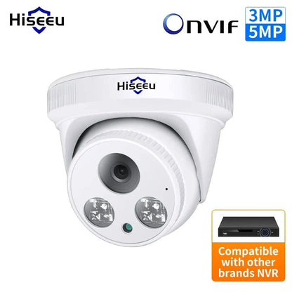 Hiseeu 5MP 3MP POE IP Security Surveillance Camera H.265+ Dome CCTV ONVIF Audio Record Motion Detection Indoor Home Roof - Property & Safety Tradings