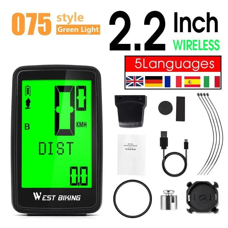 WEST BIKING 2.8 inch Bicycle Computer Large Screen Speedometer Wireless Wired Waterproof Sensor Cycling Odometer Bike Computer - Property & Safety Tradings