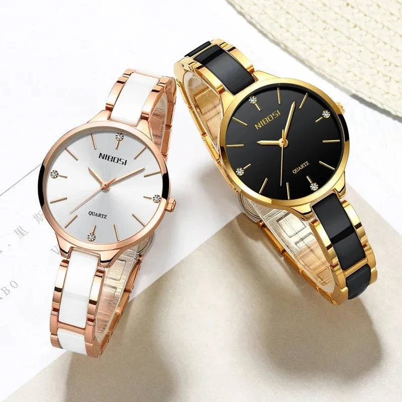 NIBOSI Women Wrist Watch Ceramic Bracelet Watches Ladies Creative Watch For Women Female Clock Relogio Feminino Montre Femme - Property & Safety Tradings