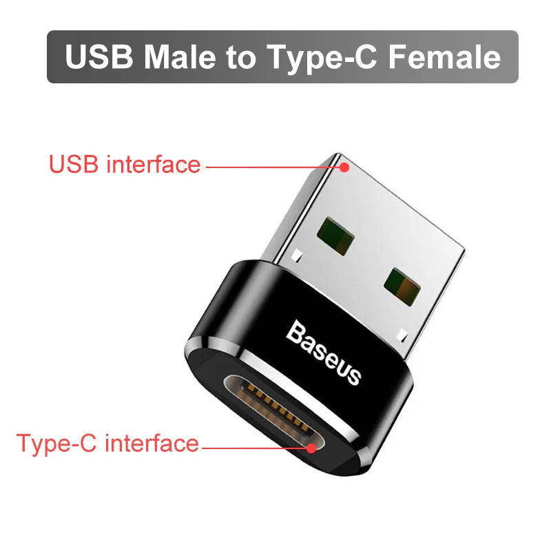 Baseus USB 3.1 OTG-Adapter USB Typ C auf USB-Buchse Konverter für MacBook Pro Air Samsung S22 Xiaomi USB-C USBC OTG-Anschluss