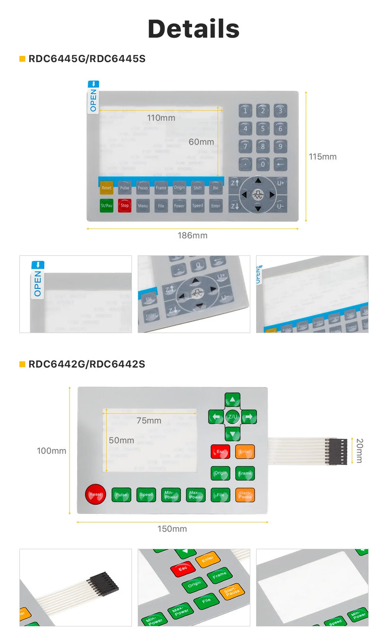 Ruida Membrane Switch for RDC6445S RDLC320-A RDC6332G RDC6332M RDC6442S RDC6442G Key Film Keyboard Mask