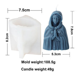 Religious Blessed Virgin Mary Candle Silicone Mold Madonna Goddess Female Deity Portrait Scented Plaster Jesus Resin Epoxy Mould - PST PS Tradings