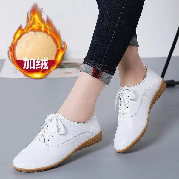 Spring Summer Women Oxford Shoes Ballerina Flats Shoes Women Genuine Leather Shoes Moccasins Lace Up Loafers Zapatos Mujer - PST PS Tradings