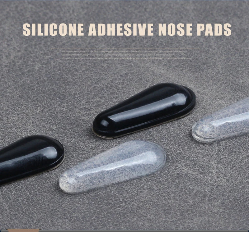 COLOUR_MAX 6Pairs Soft Silicone Nose Pad For Glasses Non-slip Eyeglasses Sunglass black white Nose Pad