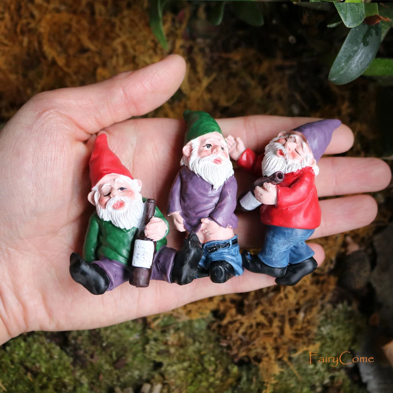 Miniature Fairy Garden Gnomes Figurines Set Resin Animals Mini Small Funny Dwarf Decorations Statues Ornaments Collection Indoor - PST PS Tradings