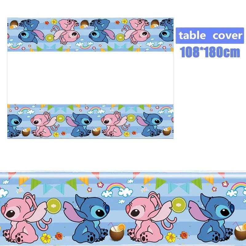 Stitch Decoration Birthday Lilo and Stitch Balloons Noise Maker Disposable Tableware Tablecloth Cups Plates Napkins Party Kit - Property & Safety Tradings