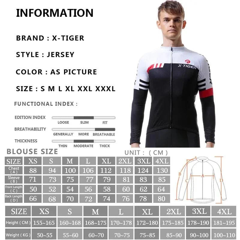 X-TIGER Top Quality Cycling Jersey Long Sleeve MTB Bicycle Cycling Clothing Mountain Bike Sportswear Cycling Clothes - Property & Safety Tradings