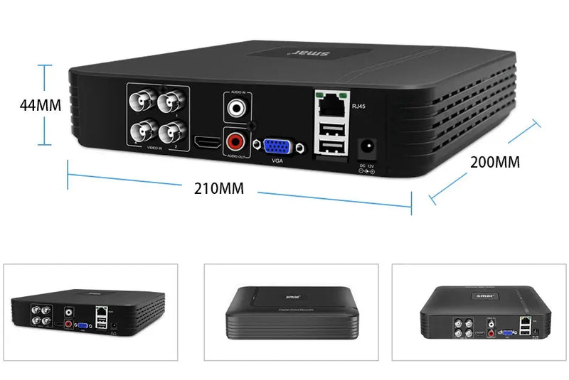 Smar 5 in 1 CCTV Mini DVR TVI CVI AHD CVBS IP Camera Digital Video Recorder 4CH 8CH 5M-N AHD DVR 5MP NVR Security System Onvif - Property & Safety Tradings