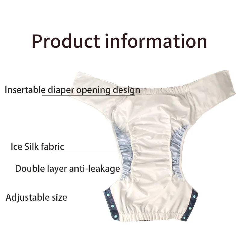 Ice Silk Adult Cloth Disaper Waterproof Old Man's Diaper Pants Reusable Diapers Trouser Pocket Anti-leak Breathable Nappy Pads - PST PS Tradings