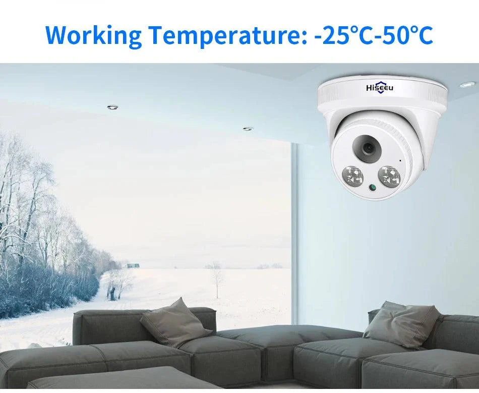 Hiseeu 5MP 3MP POE IP Security Surveillance Camera H.265+ Dome CCTV ONVIF Audio Record Motion Detection Indoor Home Roof - Property & Safety Tradings