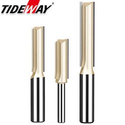 Tideway Straight Router Bits 1/2 1/4 Shank Double Flute Plunge Milling Cutter Carbide Tipped Woodworking Trimming Slotting Tool