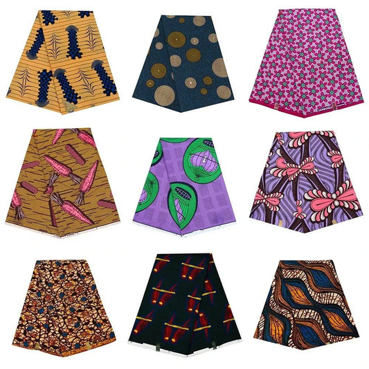 African Wax Prints Fabric New veritablewax 2022 Ankara Bazin High Quality 6 Yards African Fabric For Party Dress A-8 - PST PS Tradings