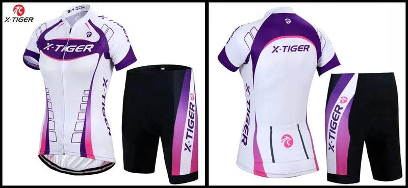 X-Tiger Women's Cycling Jersey Set Summer Anti-UV Cycling Bicycle Clothing Quick-Dry Mountain Female Bike Clothes Cycling Set - Property & Safety Tradings