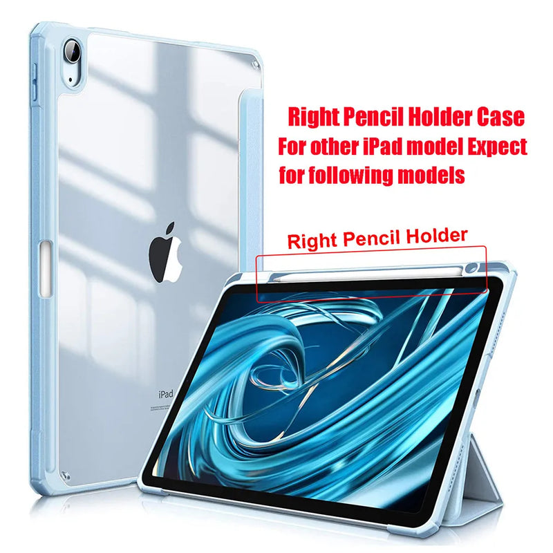 For iPad Case 10.2 9th 8th 7th 10 10th Generation Pro 11 13 2024 12.9 2022 Cover Pencil Holder Funda For iPad Air 5 4 10.9 Cases - PST PS Tradings