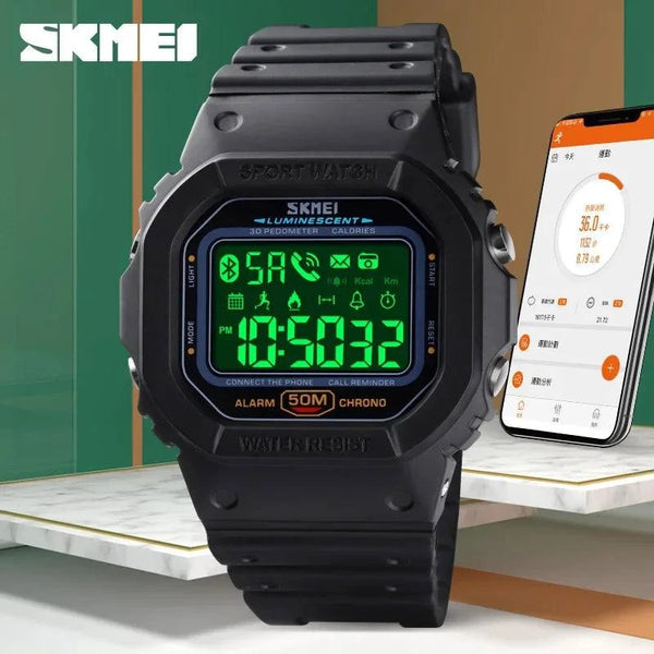 SKMEI 1629 Sports Digital Men Watch Military Pedometer Calorie Tracker Bluetooth Waterproof Mens Wristwatches Reloj Masculino - PST PS Tradings