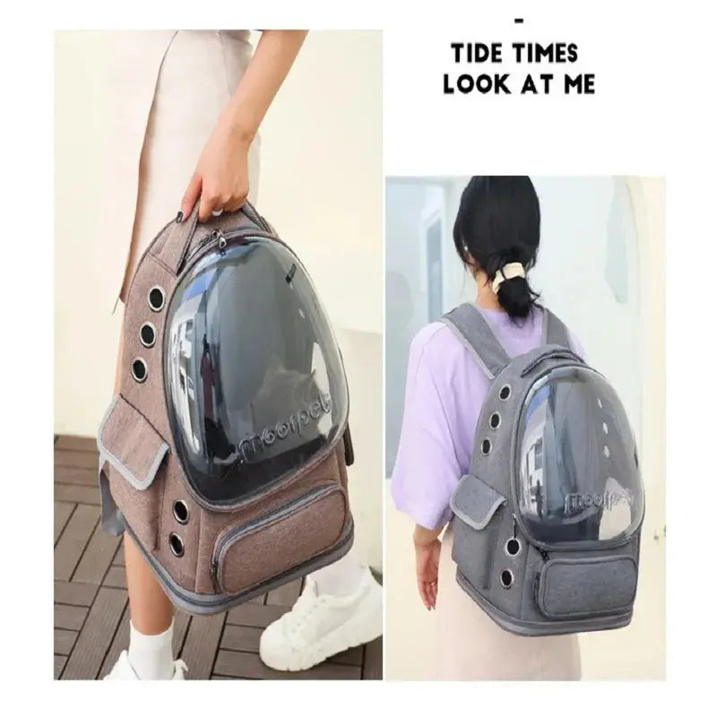 Cat Backpack Carrier,Breathable clear capsule backpack Carrier,suitable for hiking,Airline Approved Pet Travel Carrier - Property & Safety Tradings