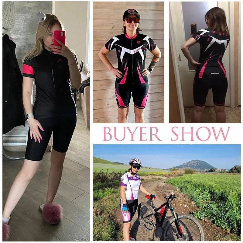 X-Tiger Women's Cycling Jersey Set Summer Anti-UV Cycling Bicycle Clothing Quick-Dry Mountain Female Bike Clothes Cycling Set - Property & Safety Tradings