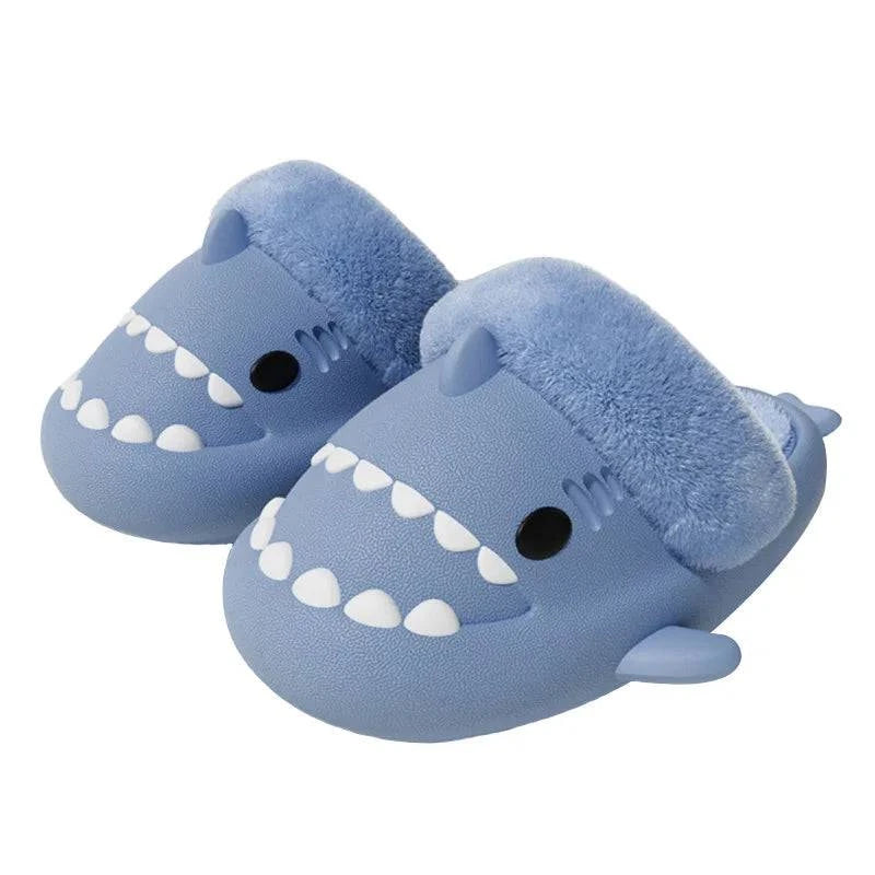 Comwarm Shark Plush Slippers For Women Men Autumn And Winter Warm Cartoon Cotton Slipper Non-Slip Waterproof Outdoor Home Shoes - PST PS Tradings