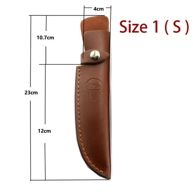 Top Quality Fixed Blade Straight Knife Holder Outdoor Tool Belt Loop Hunt Multi Holster Carry Sheath Leather Scabbard