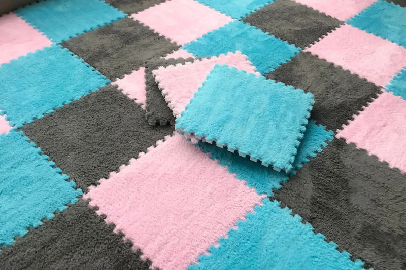 20pcs Soft Floor Mat for Kids, Stain Resistant Living Room Rug, Interlocking Puzzle Mat for Baby Crawling, Bedroom Carpet