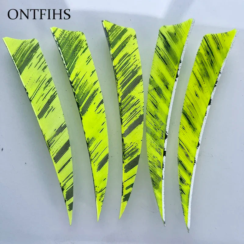 25 Pcs 4 Inch Hunting Arrow Feather Shield Cut Archery Real Turkey Cut Fetches Feathers for Arrows DIY - Property & Safety Tradings