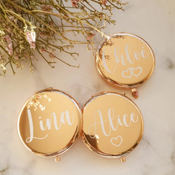 Personalized Compact Mirror Pocket Mirror Bridesmaid Gift Bachelorette Party Favors Make Up Mirror Wedding Gift Gift for Mom - PST PS Tradings