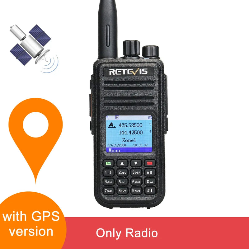 Retevis RT3S Walkie Talkie DMR Радио UHF VHF Цифровая любительская радиостанция 5 Вт Дальнего действия Любительские радиостанции Рации Профессиональный GPS