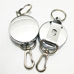 1pc Retractable Pull Key Ring ID Badge Holder Name Tag Card Holder Recoil Reel Belt Clip Gift Office Supplies - PST PS Tradings