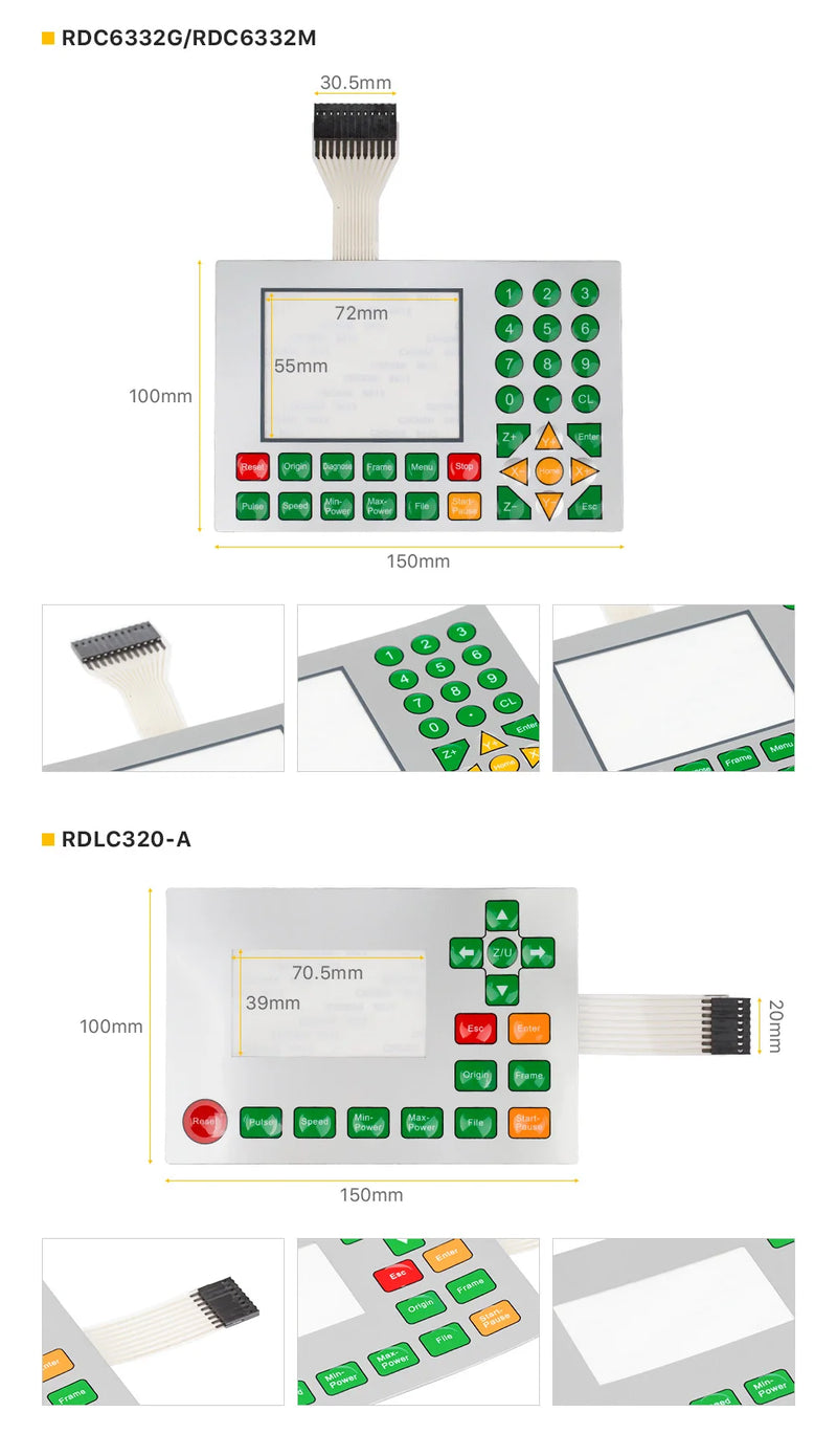 Ruida Membrane Switch for RDC6445S RDLC320-A RDC6332G RDC6332M RDC6442S RDC6442G Key Film Keyboard Mask