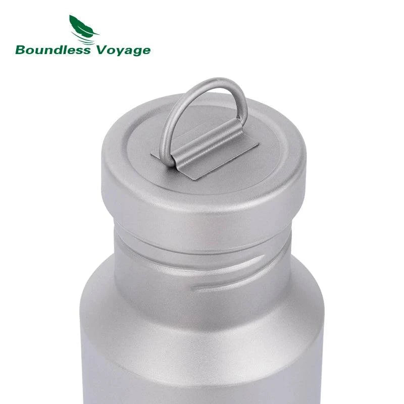 Boundless Voyage Titanium Water Bottle with Titanium Lid Outdoor Camping Cycling Hiking Tableware Drinkware 25.6oz/750ml - Property & Safety Tradings