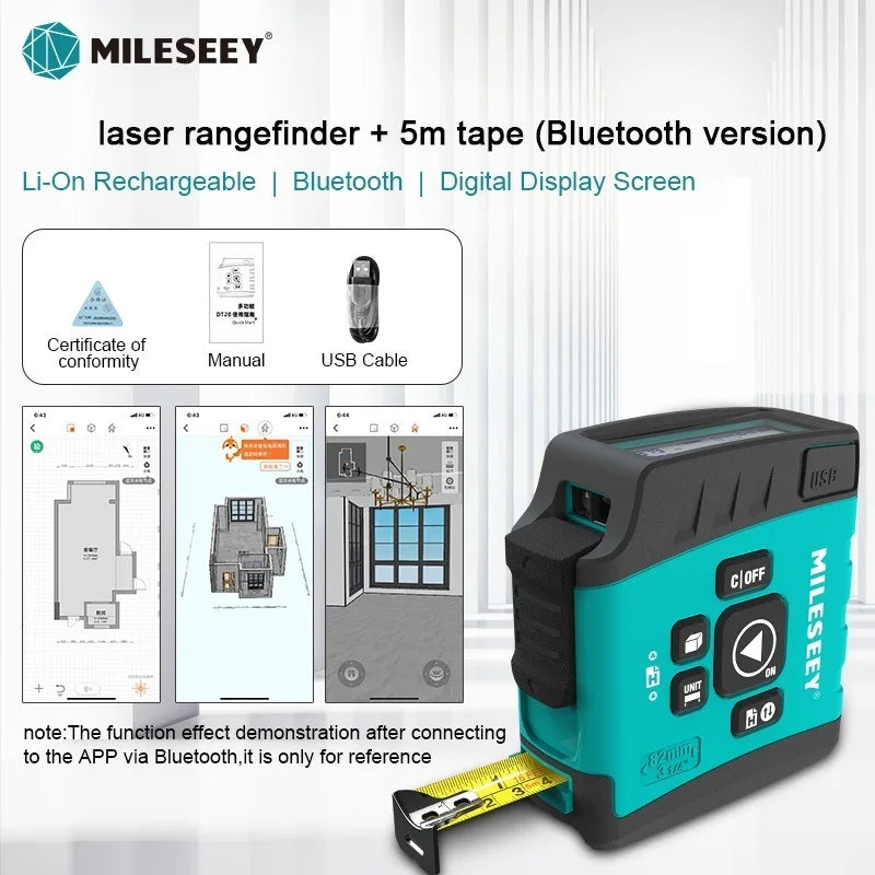 Mileseey Tragbare Laser-distanzmessgerät 60 M Laser-entfernungsmesser high-präzision Digitale trena laser band palette finder messen werkzeug