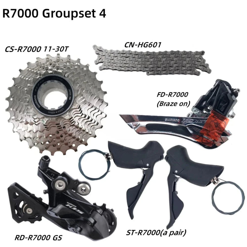 Shimano 105 R7000 Groupset Road Bike Bicycle Set CS-R7000 12-25T/11-34T/11-32T/11-30T/11-28T CN-HG601 ST-R7000 RD-R7000 FD-R7000 - Property & Safety Tradings