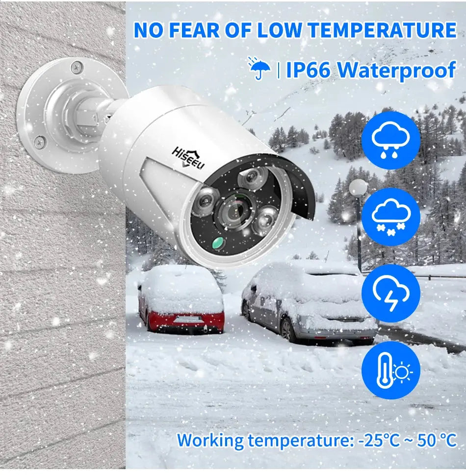 Hiseeu 5MP 3MP 8CH POE NVR Video Audio Record ONVIF CCTV IP Security Surveillance Camera System Kit Set Outdoor House Waterproof - Property & Safety Tradings